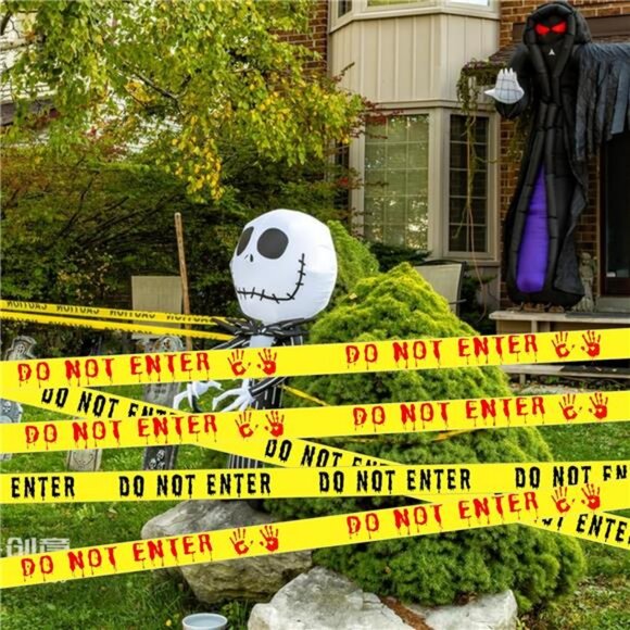 2Pcs Halloween Decorations Caution Tape - 2 inch x 164 feet Do Not Enter - Picture 5 of 7